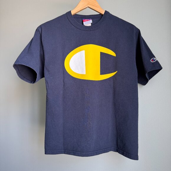 Champion Logo T-Shirt Heavyweight Cotton Y2K Vintage - Picture 3 of 14